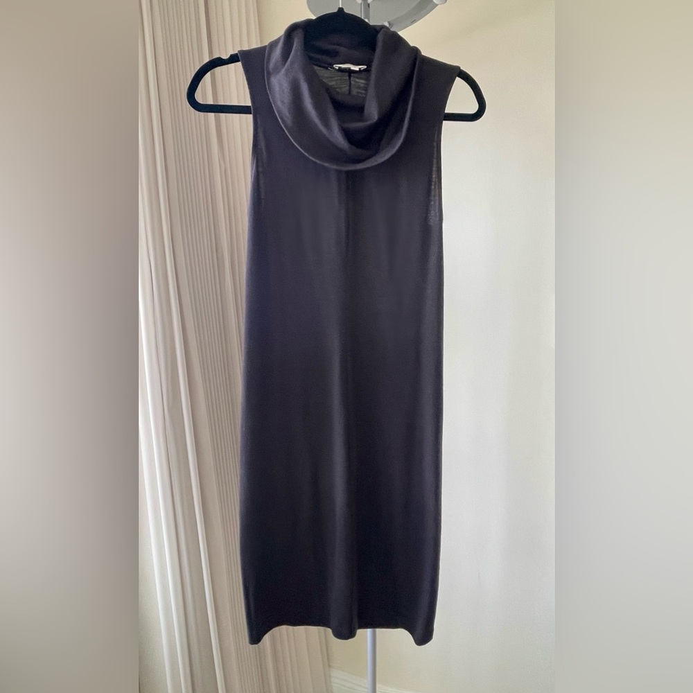Helmut Lang Merino Wool Sleeveless Cowl Neck Dres, Size S